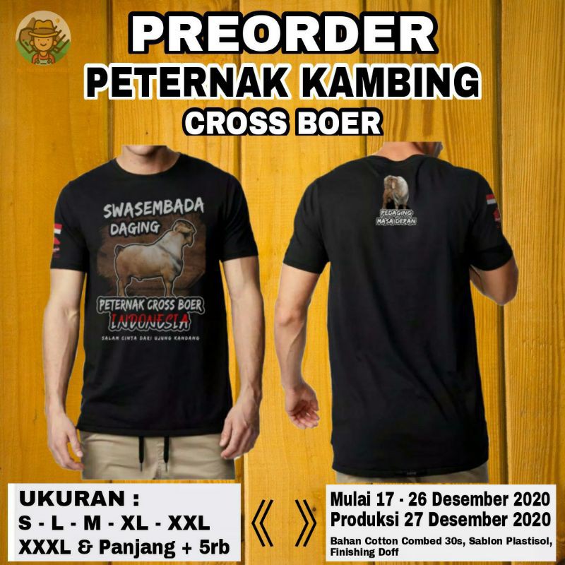 Kaos Peternak Kambing Cross Boer Indonesia | Kaos Distro | Kaos Pria | Kaos Kambing