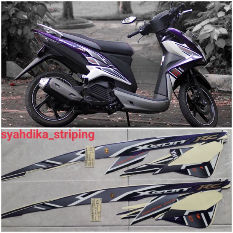 STICKER STRIPING LIS BODY YAMAHA XEON RC 125 2013 UNGU VIOLET