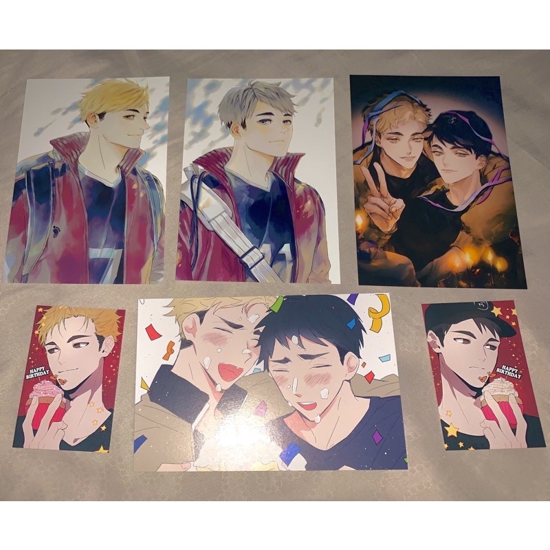 set haikyuu postcard / artprint miya twins atsumu osamu