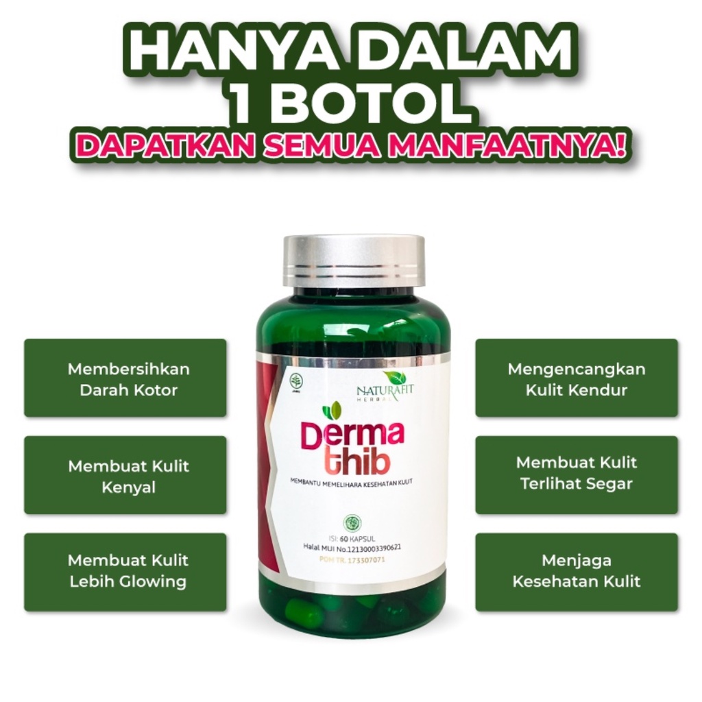 [ AGEN RESMI ] Dermathib Obat Jerawat Dan Bekas Jerawat, Kapsul Dermatib Jerawat Viral Original BPOM HALAL MUI