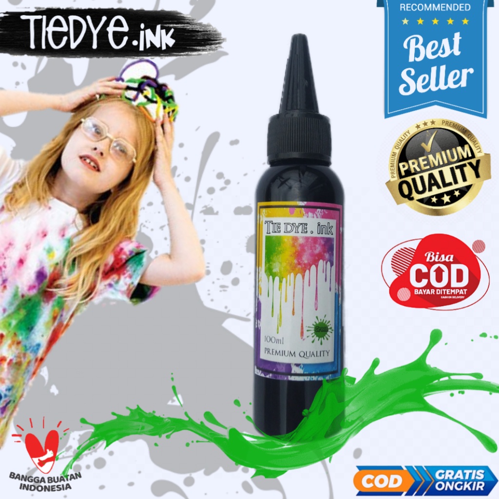 Jual VIRAL Pewarna baju Tie Dye tye dye hijau 100ml Permanent premium