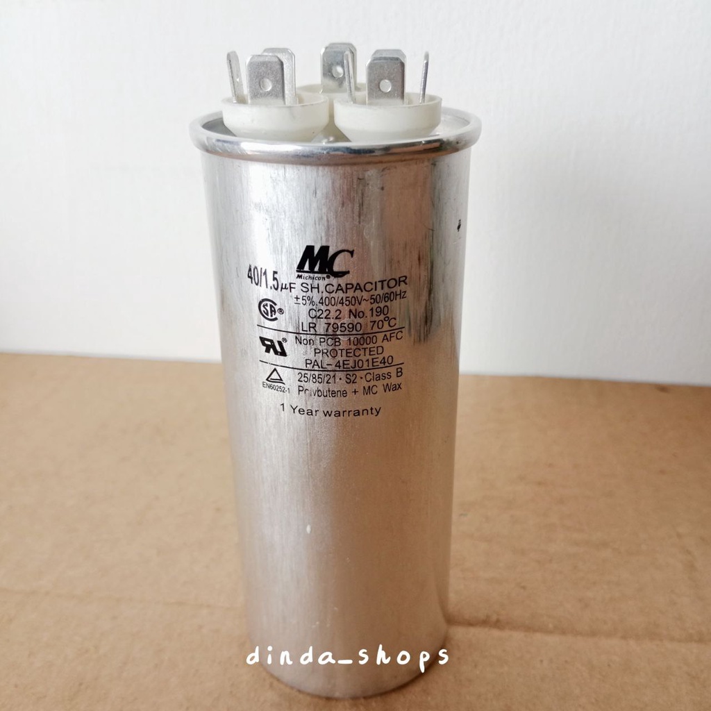 KAPASITOR AC / CAPACITOR AC LG 3 KAKI 40/1,5 uF (MERK MC) 40/1,5 MIKRO