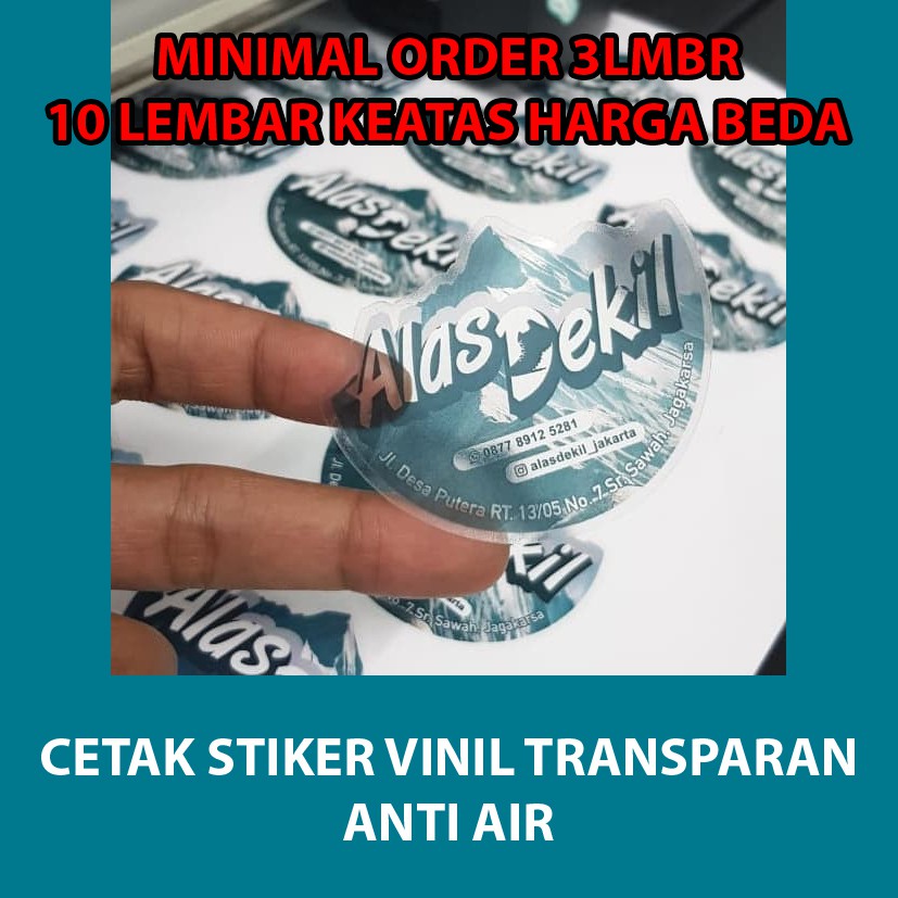 

stiker transparan per lembar a3