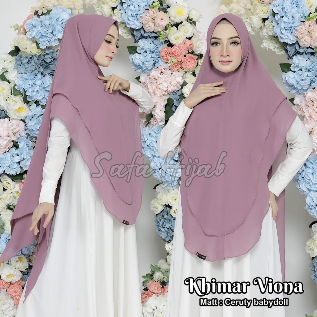 Khimar Syar'i Ceruty Babydoll Khimar 2 Layer Viona Khimar Oval 2 Layer Safa Hijab