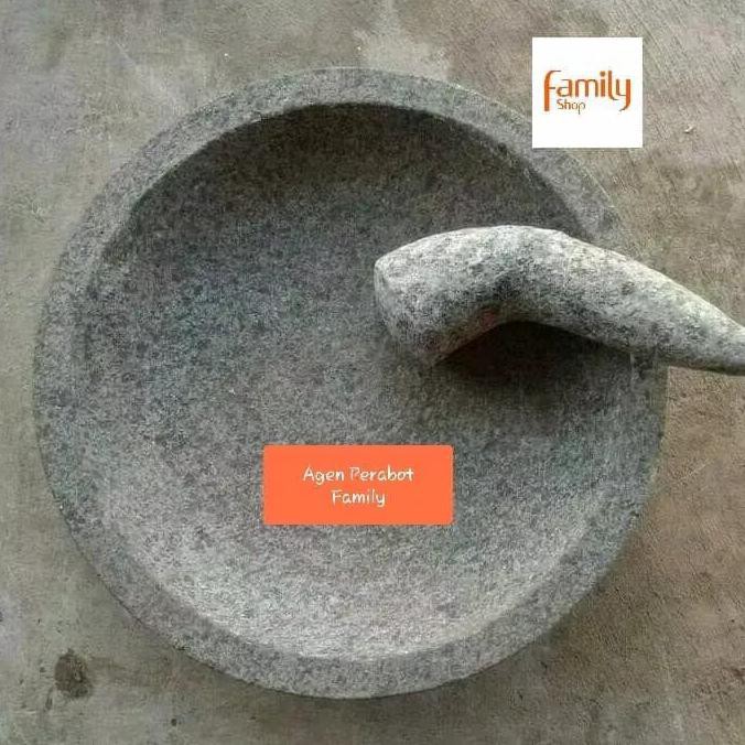 PROMO COBEK ULEKAN BATU ASLI / TUMBUKAN BATU / LUMPANG BATU 30 CM MS184