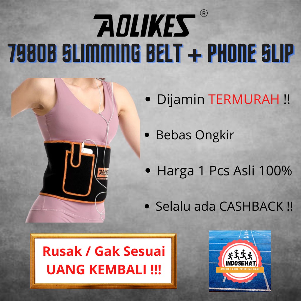 AOLIKES 7980B Slimming Belt Trimmer w/ Phone Pocket / Sabuk Pelangsing