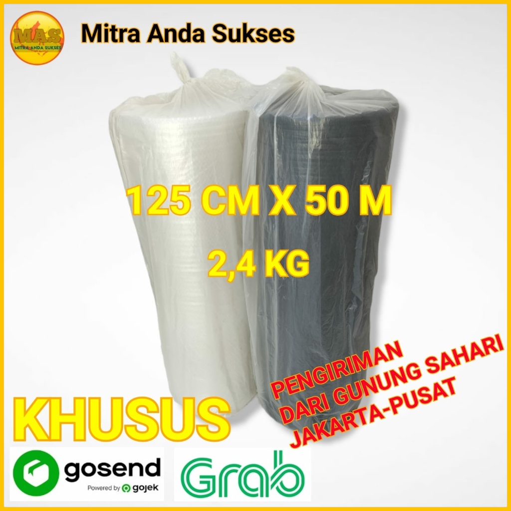 

BUBBLE WRAP HITAM/BENING 125CM x 50M (2,4KG) MURAH