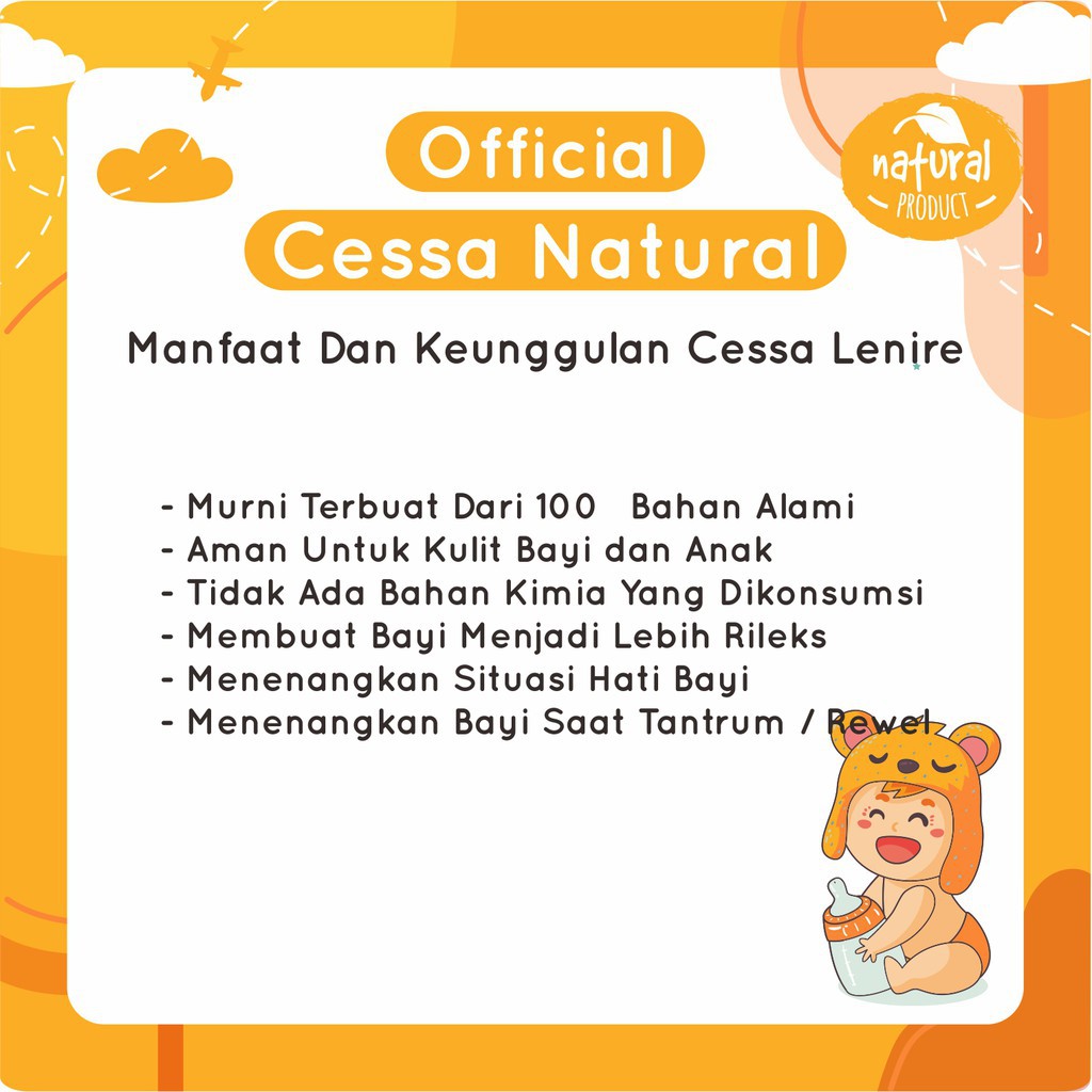 Cessa Baby (0-2 tahun) Fever Drop , Cough n Flu , Lenire , Bugs Away dan Immune Booster