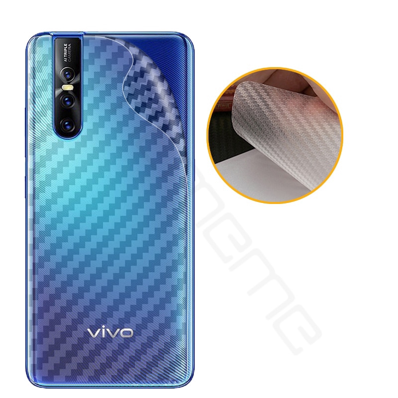 Lapisan Carbon Fiber untuk vivo V15 Pro V11 Pro V9  V17 Pro y85 y95 y79  Y17 Y15 Y12 Z1 Pro S1 Pro