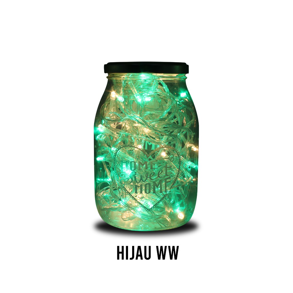 FygaleryMedan Lampu Tumblr Xeron 10 Meter Packing BOX Lampu Natal Lampu Led Lampu Hias Dekorasi-Hijau-WW Kotak