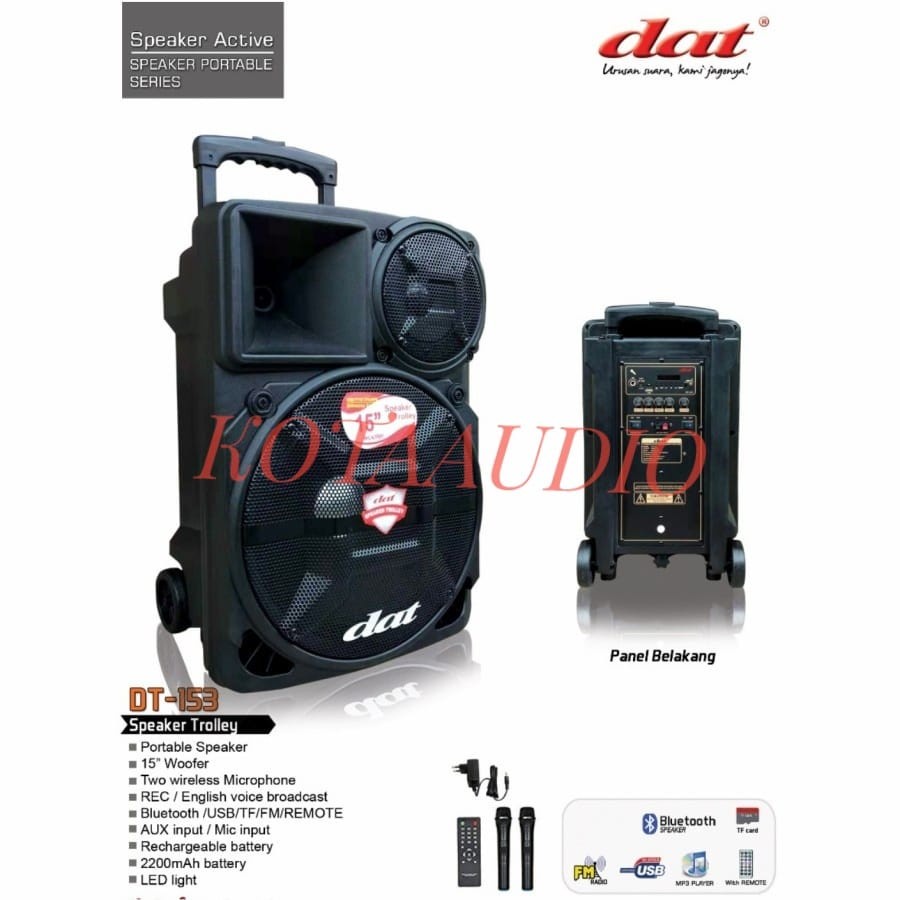 Speaker Portabel Wireless DAT DT 153/ DT153 15 Inch Original