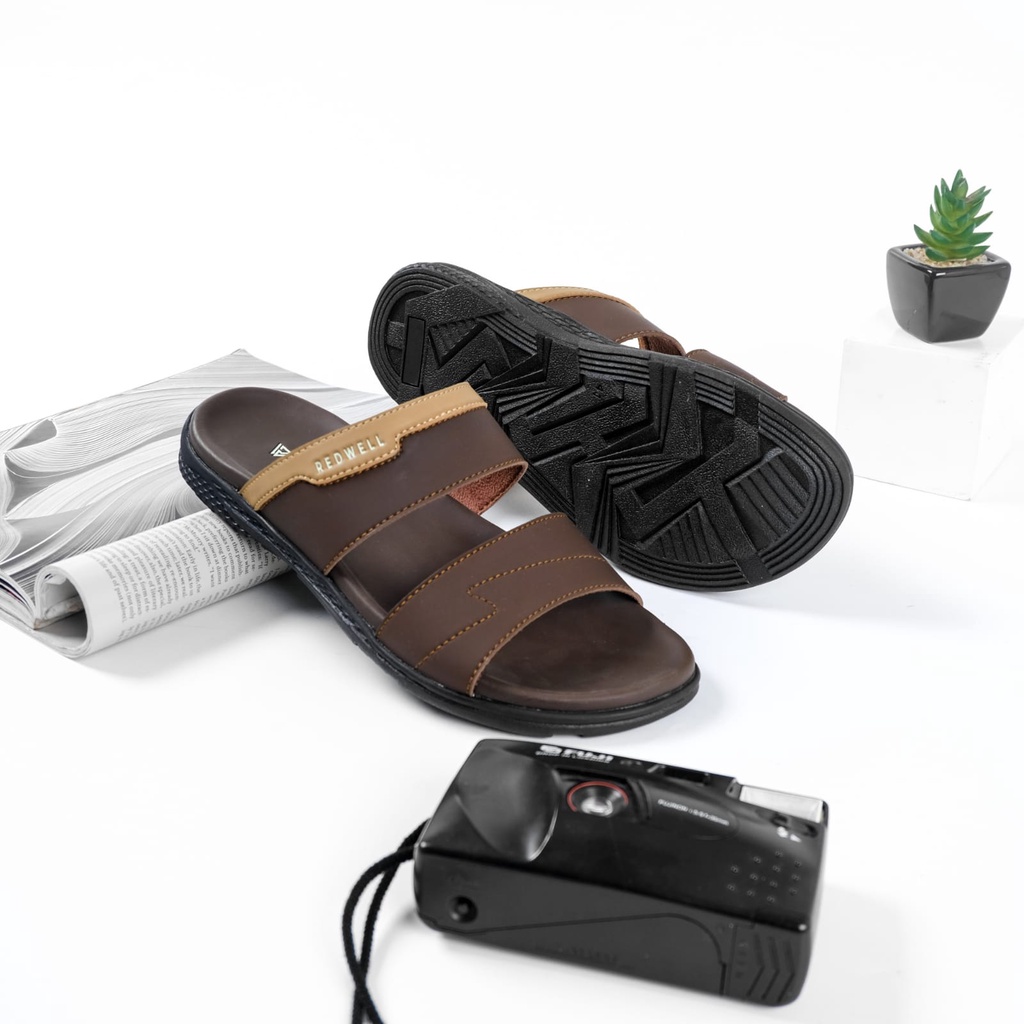 Sendal Kulit Asli  NADEO 003 Pria Sandal Slop Casual / Sendal Jepit Slide (GRATIS ONGKIR) BISA COD (BAYAR