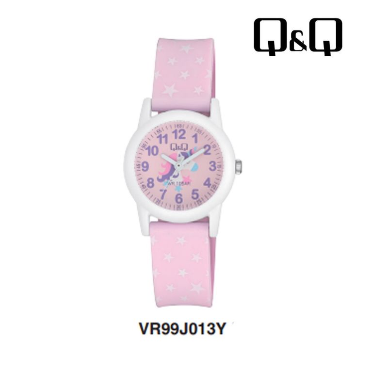 Q&amp;Q QNQ QQ ORIGINAL RUBBER BAND VR99J011-020Y Ready Jam Tangan Anak Anti Air CHEERFULL STYLE