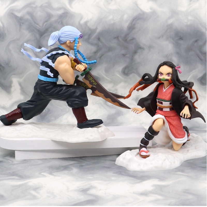 Mainan Action Figure Model Anime Demon Slayer Kamado Nezuko Fighting Version Bahan PVC