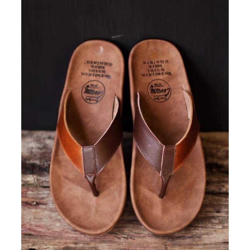BELI 2 ONGKIR 1! SANDAL JEPIT FULL KULIT ASLI CEVANY 05 JAVIT BLACK BROWN ORIGINAL