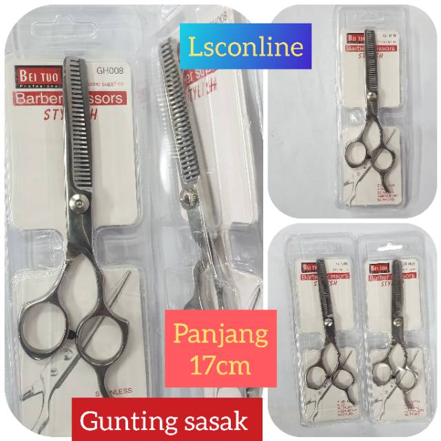 GUNTING SASAK STAINLESS BARBER SCISSORS STYLISH  GUNTING RAMBUT BAGUS Original