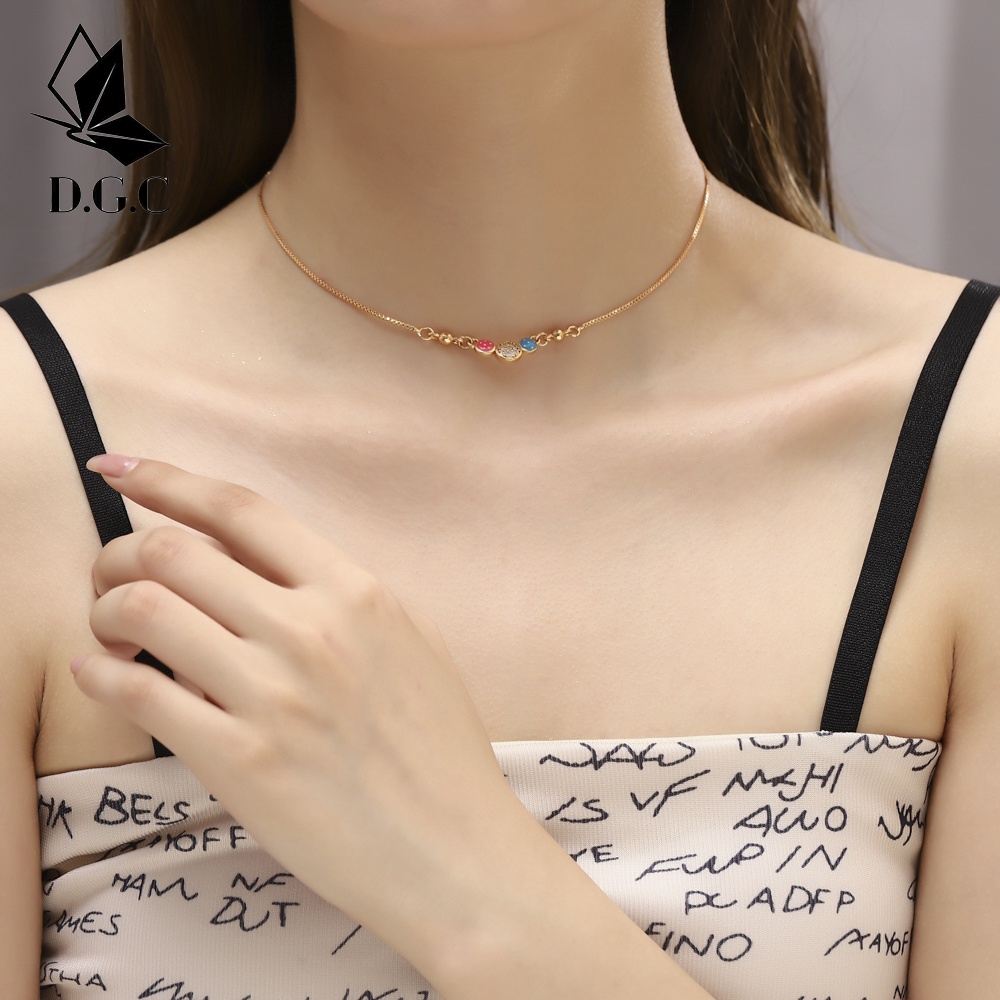 ♥️✅COD✨Kalung Anak Perempuan Titanium Cantik Berlian Liontin Aksesoris Kalung Cewek Emas Murah D655