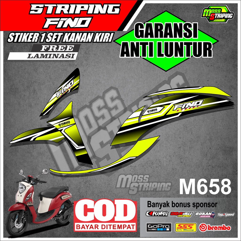 STIKER MOTOR STRIPING FINO 125 GRANDE PREMIUM KODE M658 STICKER MOTOR SETRIPING LIST VARIASI FINO 12