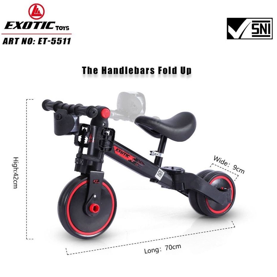 Balance Bike Sepeda Roda 3 Tiga Tricycle Push 3in1 Anak Exotic PMB 20-5, PMB 20-9, ET 5511, ET 5512, ET 709, ET 2008, ET 2011, ET 2103, Gyro 717 MT, Aviator AT 7905, Aviator AT 7901