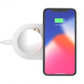Baseus Mushroom Qi Wireless Charger dengan Lampu LED - White