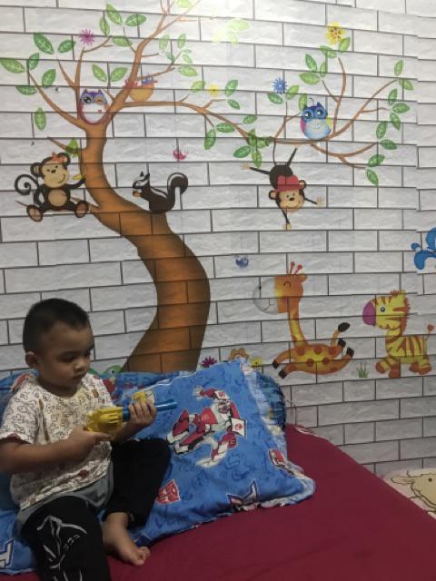 Meth Xy1163 Cute Animal N Tree Wallsticker 2x60x90