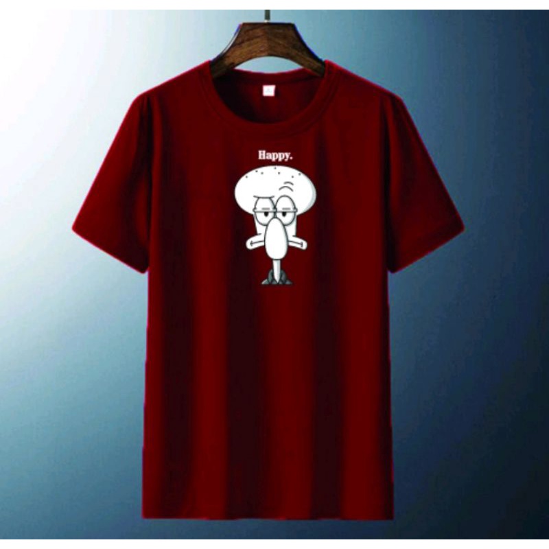 Kaos Distro Pria SQUIDWARD Kaos Oblong Pria Lengan Pendek Atasan Tshirt Pria Baju Oblong Cowok