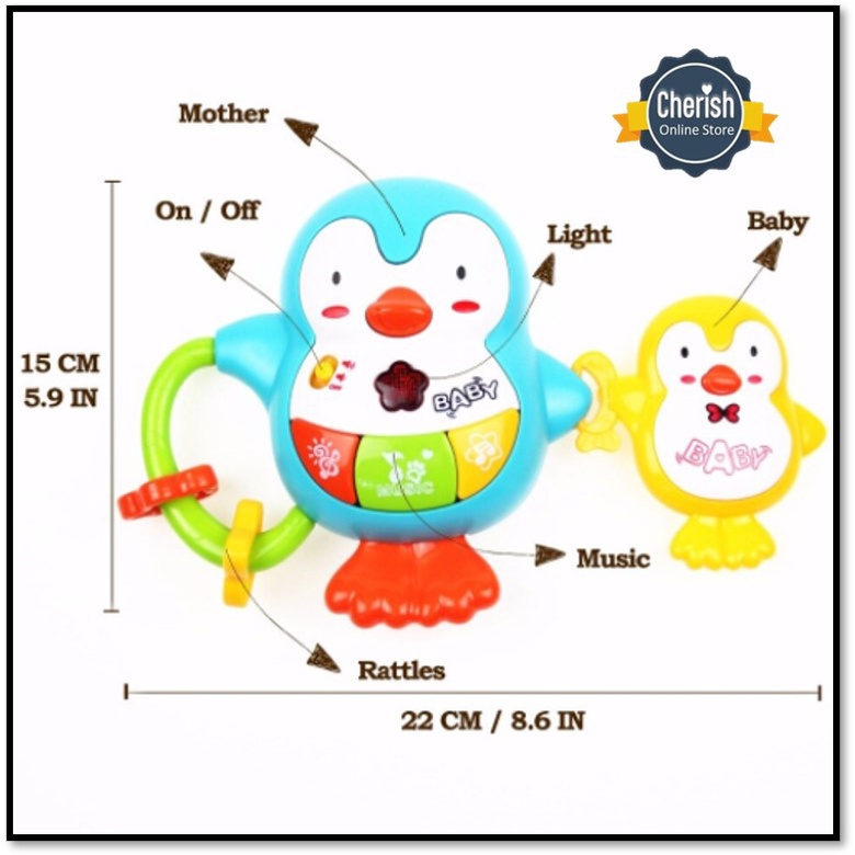 Mainan Bayi PENGUIN RATTLE BELL - Mainan Kerincingan Bayi Musik