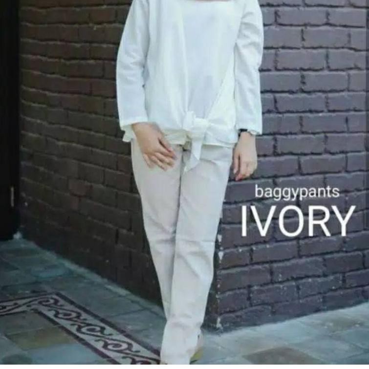 CELANA BAHAN WANITA PANJANG BAGY BEGY BEGGY BAGGY PANTS PANT KERJA KAIN WANITA CELANA