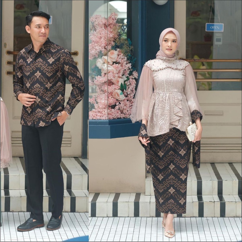 KHANSABATIK COD! VANILLA SERIES Kebaya Couple Modern baju batik Kebaya Tunik Wisuda Modern Couple Kebaya Vekka Tunangan Kebaya Wisuda Kebaya Kondangan