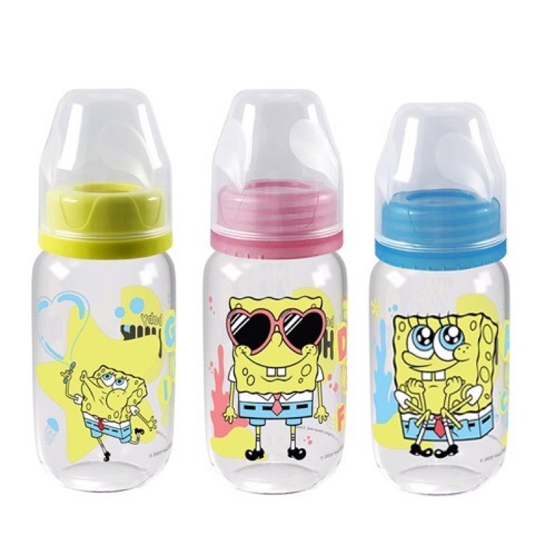 Botol bayi baby Huki PP SP SO 120ml dot gepeng bpa free #330 spongebob