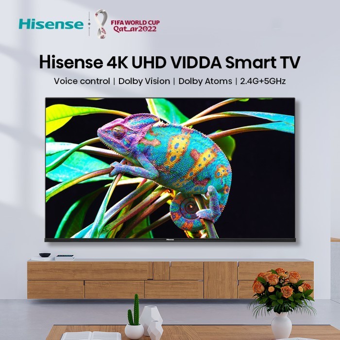 Hisense 55 inch Vidaa Smart 4K UHD TV-Bezelles design (Model 55E6H)