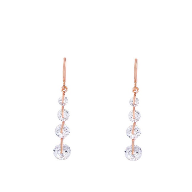 LRC Anting Tusuk Fashion Zircon Drop Earrings F58827