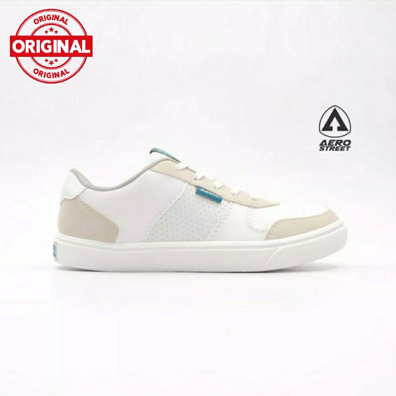 Sepatu Sneakers Wanita Cewek Sport Olahraga Casual Sekolah Wanita Aerostreet Naomi Putih Krem