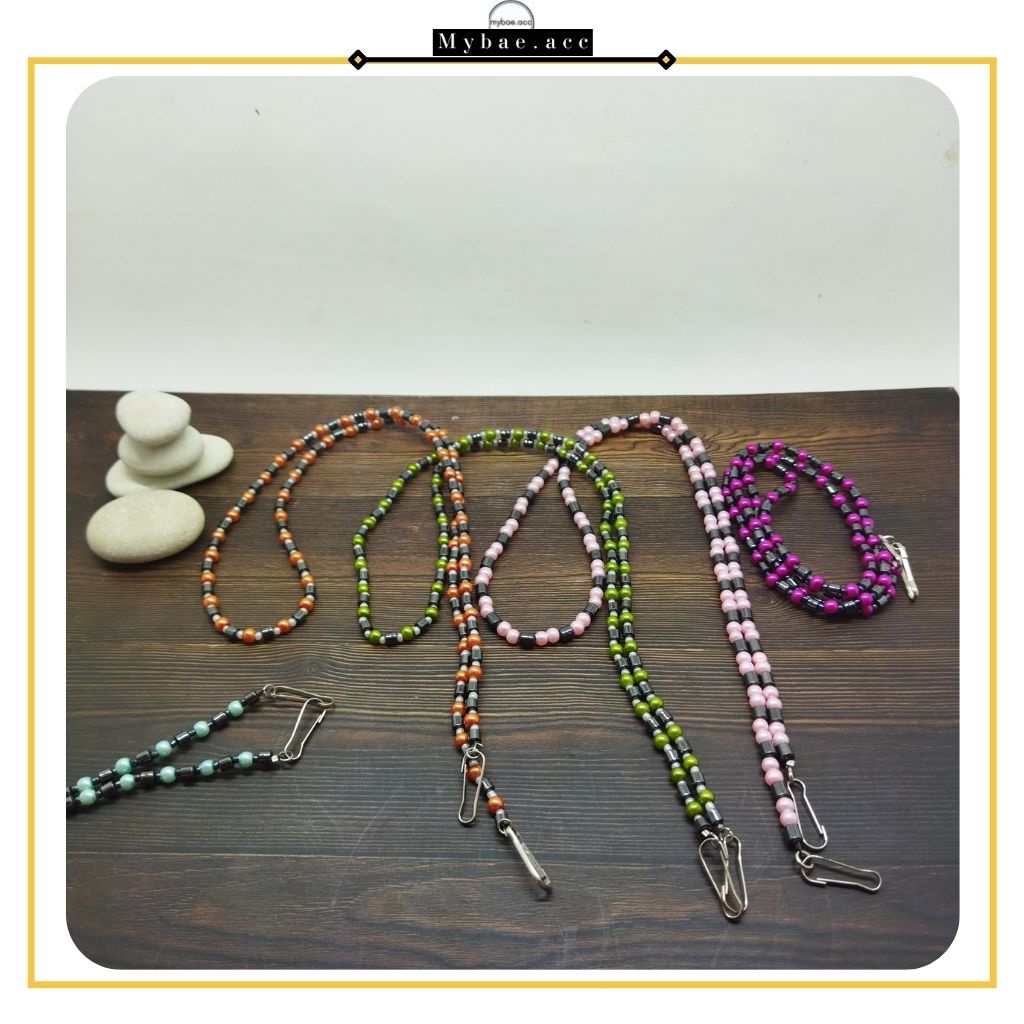 COD Konektor Masker Hijab Mutiara Rantai/Kalung Masker/Tali Masker/Kalung Mask Chain Rantai Mutiara/