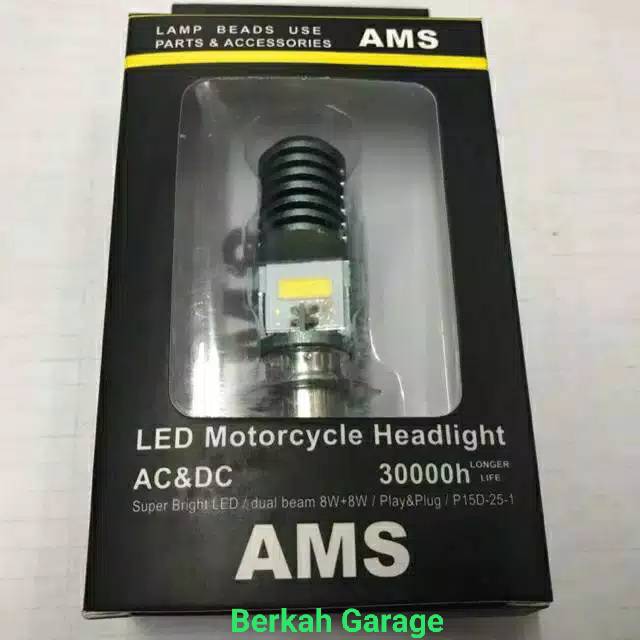 Lampu Depan LED AMS 2 Sisi ACDC Original