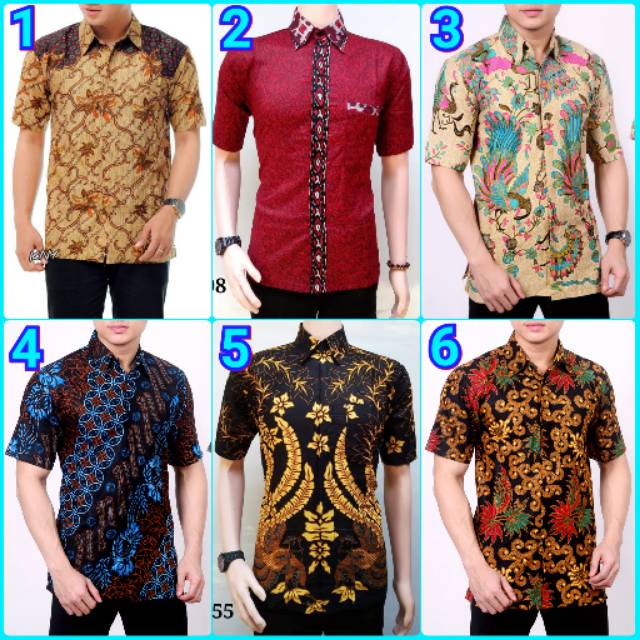 Kemeja batik  pria  Pekalongan lengan pendek Shopee  Indonesia