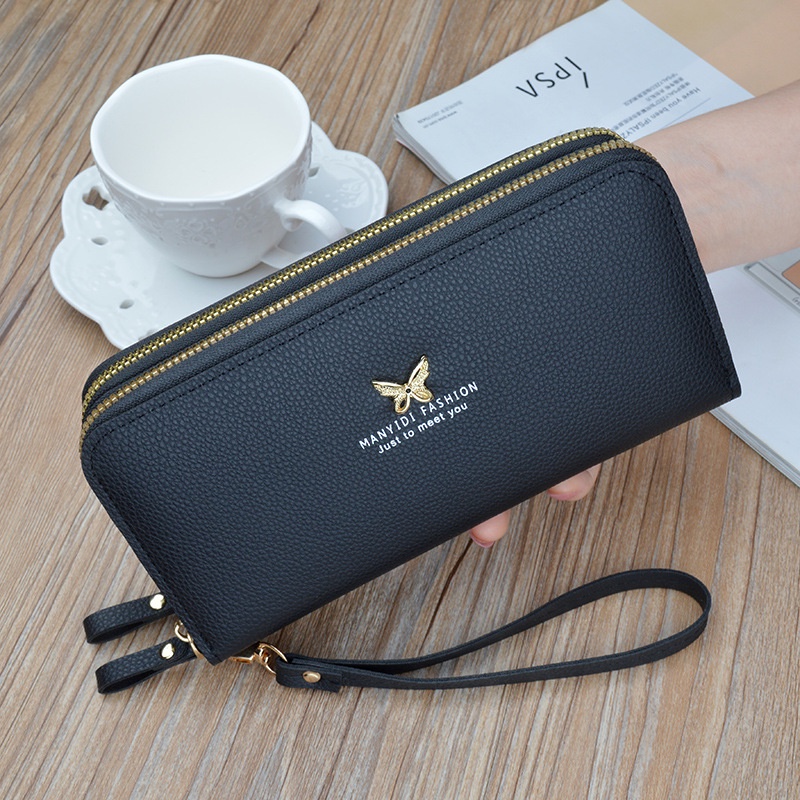 DOMPET PANJANG WANITA IMPORT MUAT HP KULIT HITAM REGATA WA591B5 PREMIUM BESAR 2 RESLETING KARTU KOIN REMAJA KEKINIAN KOREA FASHION BRANDED BATAM CEWEK MURAH