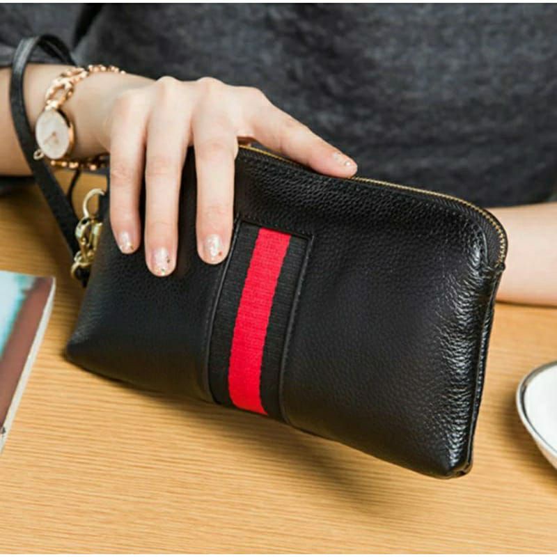 Dompet clutch kulit wanita asli kulit tas tangan kulit wanita dompet kulit tempat hp dan uang asli k
