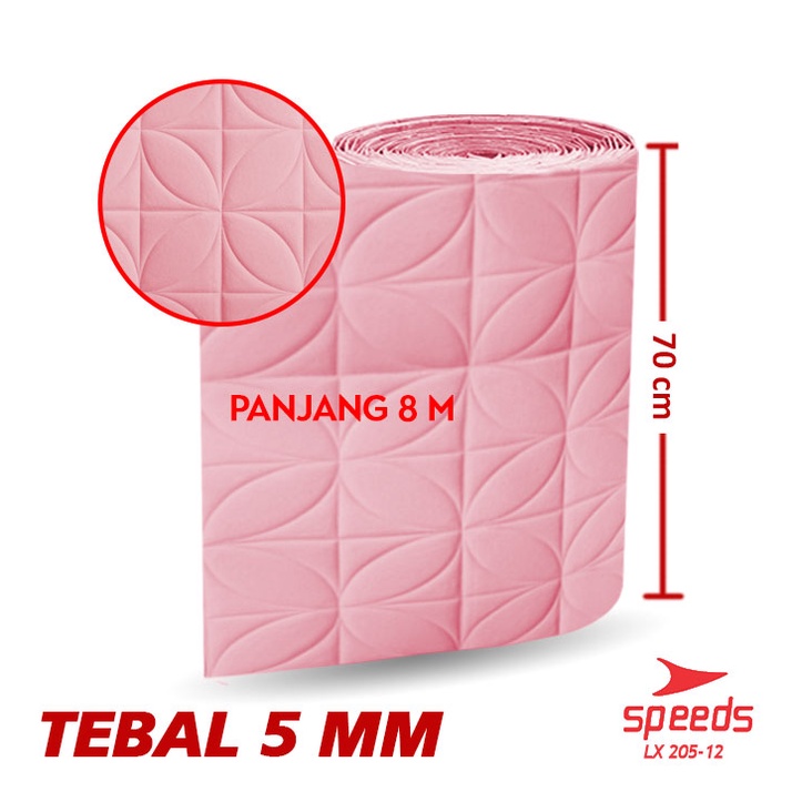 Wallpaper Dinding 5mm SPEEDS Wallpaper Foam 3D Motif Jendela untuk Kamar Tidur Ruang Makan dll 205-13-12-11-KAWUNG PINK 8m 5mm