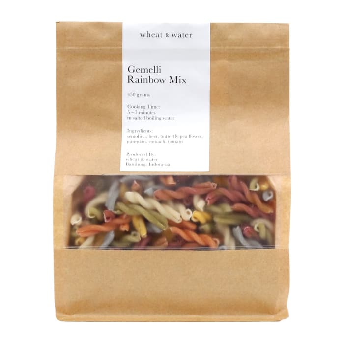 

Wheat & Water - Gemelli Rainbow Mix per 450gr - Pasta Organik - Sehat