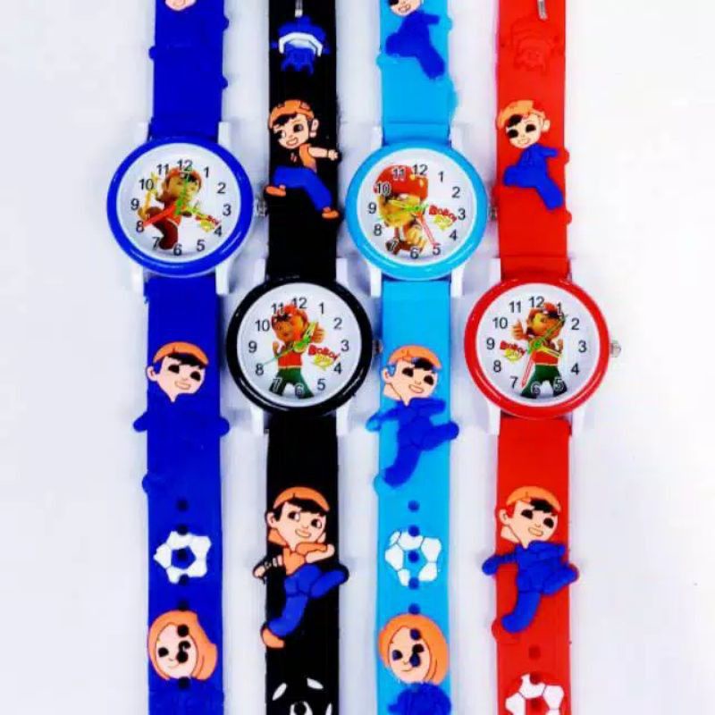 (Grosir)Jam Tangan Anak&quot; Timbul Karakter Wanita/Pria Random Strap Rubber(Terima Cod)