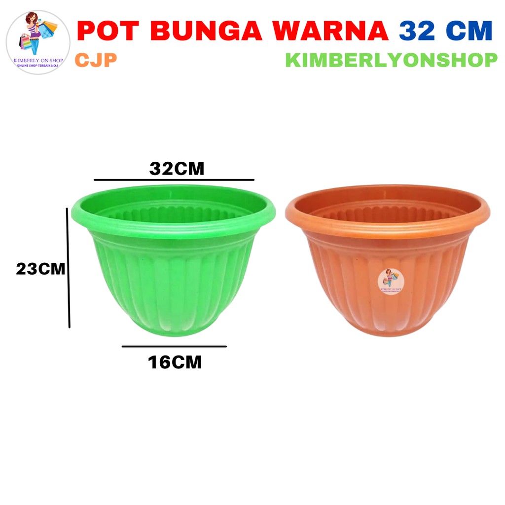 Pot Bunga Plastik Warna 32 Cm KHUSUS GOJEK