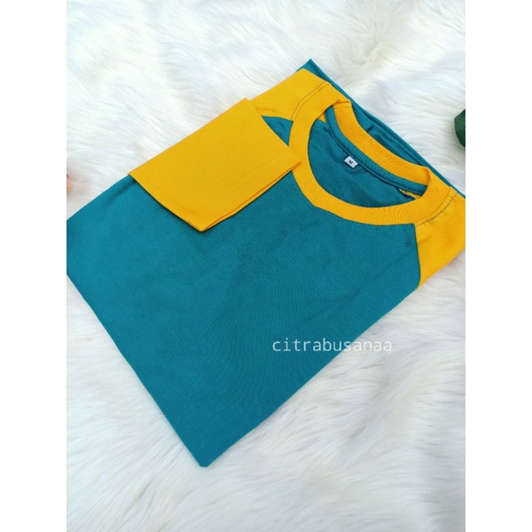 QH KAOS RAGLAN IJO TOSKA - KUNING KUNYIT LENGAN PANJANG dan 3/4