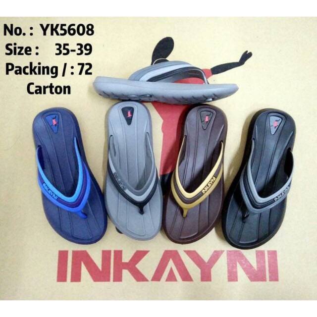 (GROSIR&amp;ECER) Inkayni Dewasa 5608 35-39 / Sandal Jepit Pria / Sandal Karet Dewasa