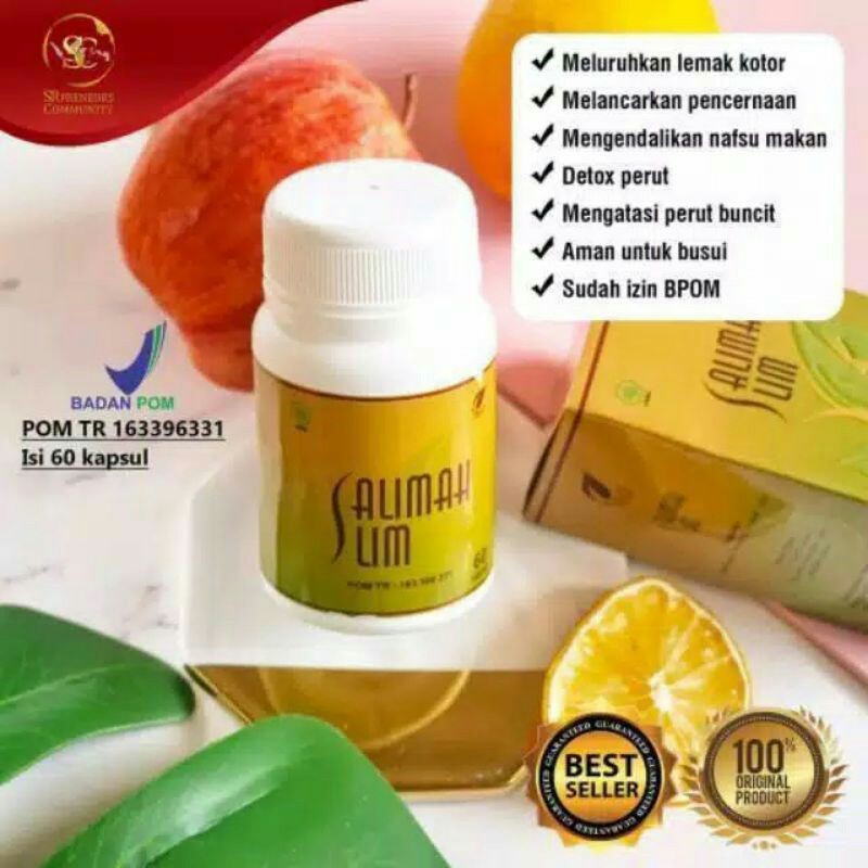 Salimah Slim SR12 Pelangsing Alami BPOM Obat Diet Herbal Aman Busui Original COD Resmi Official