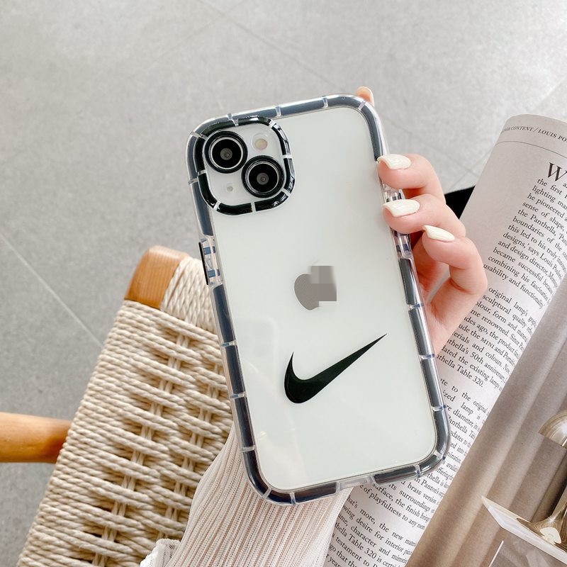 Bersinar Pada Malam Silikon Soft Case iP iPhone 11 12 Pro Max X XS XR Max Hitam Pink Nike Logo Tabel Fashion Pria