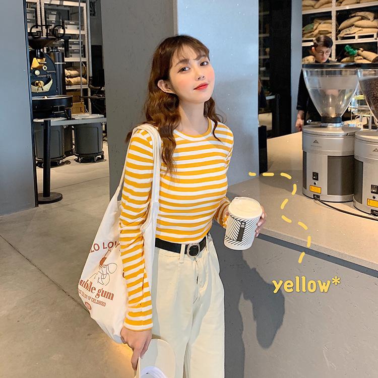  Kaos  T Shirt Lengan Panjang Bahan  Spandex Motif  Garis  