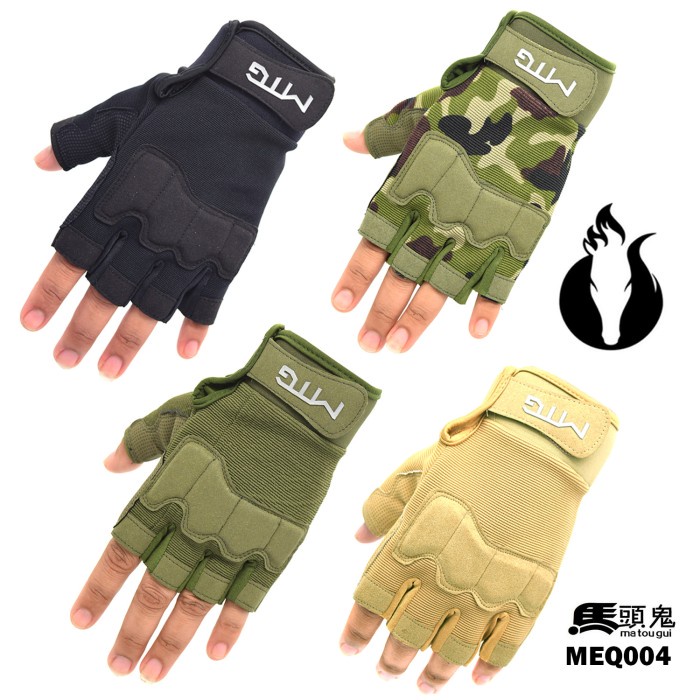 ✨ BISA COD ✨ Sarung Tangan Rider Kulit MTG004 Gloves Pendek Hijau/ Pengendara Motor - Hijau, M