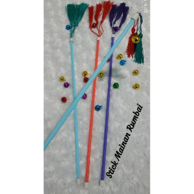 Stick mainan kucing rumbai lonceng tongkat teaser cat toys