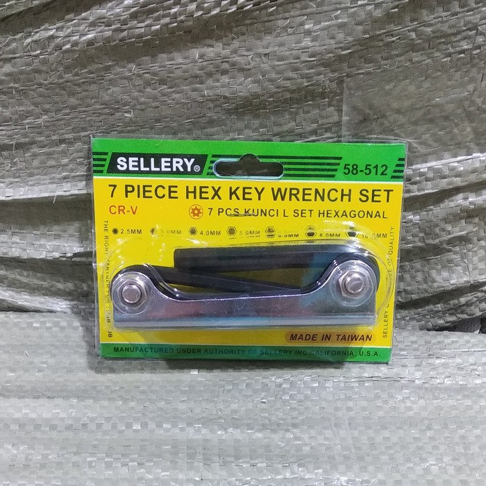kunci l lipat sellery   kunci l set 7 pcs hexagonal sellery